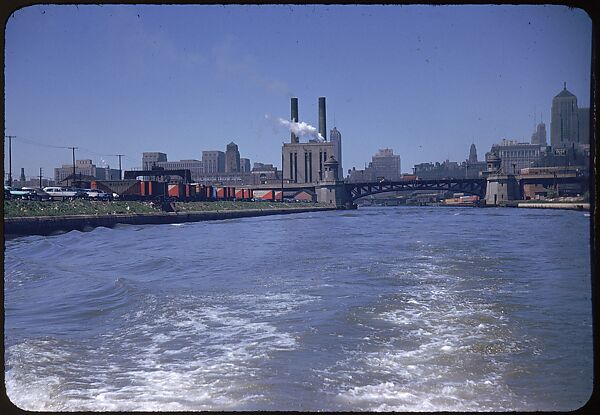[74 River Scenes, for Fortune Article "Chicago River: The Creek That Made a City Grow"], Walker Evans (American, St. Louis, Missouri 1903–1975 New Haven, Connecticut), Color film transparency