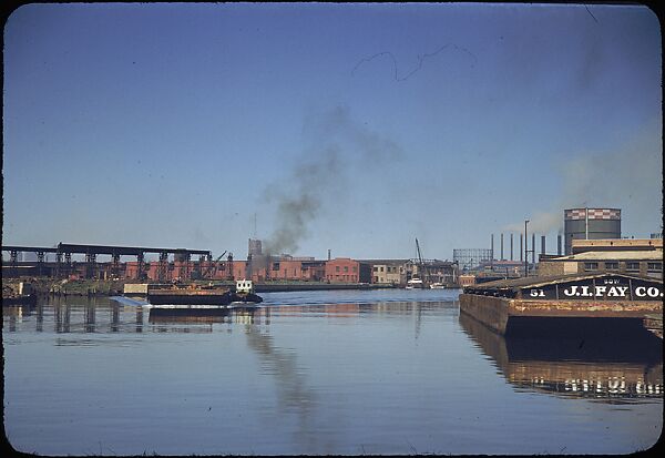 [74 River Scenes, for Fortune Article "Chicago River: The Creek That Made a City Grow"], Walker Evans (American, St. Louis, Missouri 1903–1975 New Haven, Connecticut), Color film transparency