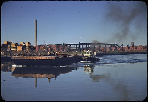 [74 River Scenes, for Fortune Article "Chicago River: The Creek That Made a City Grow"], Walker Evans (American, St. Louis, Missouri 1903–1975 New Haven, Connecticut), Color film transparency