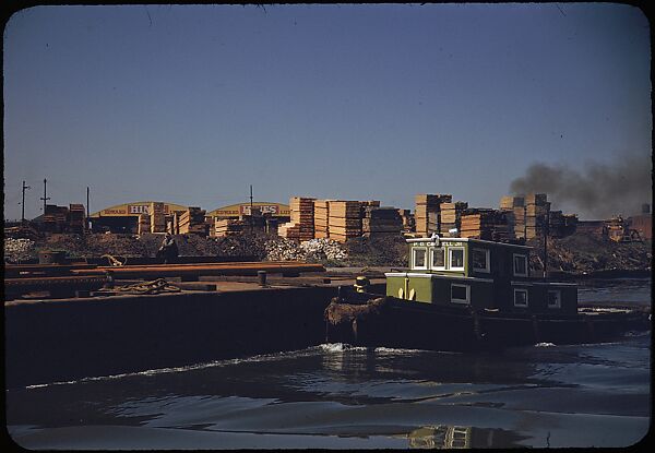 [74 River Scenes, for Fortune Article "Chicago River: The Creek That Made a City Grow"], Walker Evans (American, St. Louis, Missouri 1903–1975 New Haven, Connecticut), Color film transparency