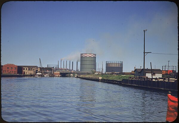 [74 River Scenes, for Fortune Article "Chicago River: The Creek That Made a City Grow"], Walker Evans (American, St. Louis, Missouri 1903–1975 New Haven, Connecticut), Color film transparency