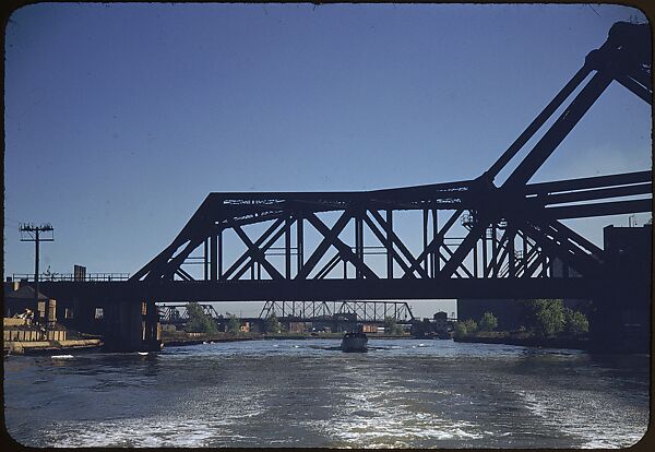 [74 River Scenes, for Fortune Article "Chicago River: The Creek That Made a City Grow"], Walker Evans (American, St. Louis, Missouri 1903–1975 New Haven, Connecticut), Color film transparency