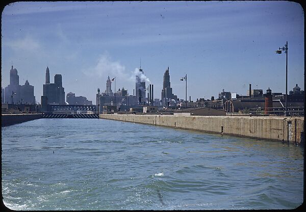 [74 River Scenes, for Fortune Article "Chicago River: The Creek That Made a City Grow"], Walker Evans (American, St. Louis, Missouri 1903–1975 New Haven, Connecticut), Color film transparency