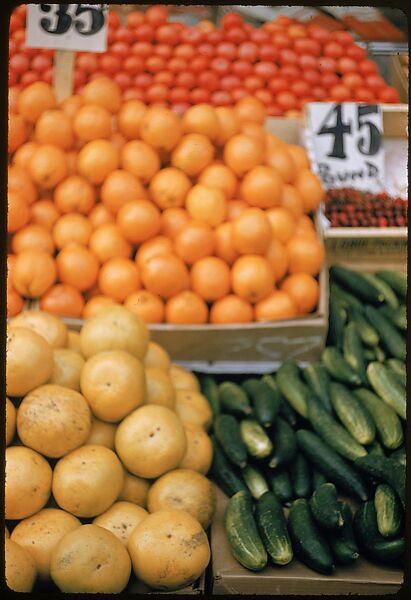 [Sidewalk Displays, for the Series "The Pitch Direct," Fortune Magazine, 1957], Walker Evans (American, St. Louis, Missouri 1903–1975 New Haven, Connecticut), Color film transparencies