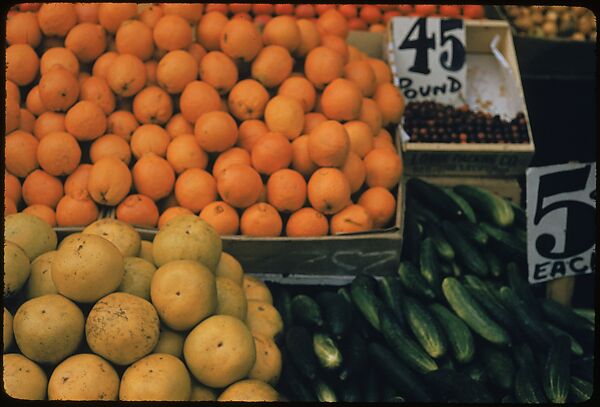 [Sidewalk Displays, for the Series "The Pitch Direct," Fortune Magazine, 1957], Walker Evans (American, St. Louis, Missouri 1903–1975 New Haven, Connecticut), Color film transparencies