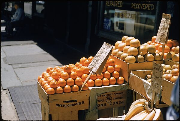 [Sidewalk Displays, for the Series "The Pitch Direct," Fortune Magazine, 1957], Walker Evans (American, St. Louis, Missouri 1903–1975 New Haven, Connecticut), Color film transparencies