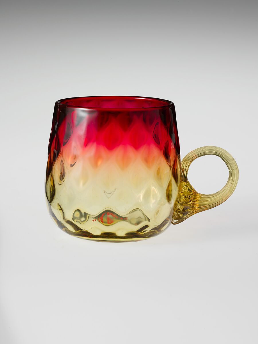 Cup, Probably New England Glass Company (American, East Cambridge, Massachusetts, 1818–1888), Blown glass, American 