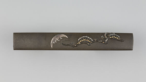 Knife Handle (Kozuka), Copper-silver alloy (shibuichi), gold, silver, Japanese 