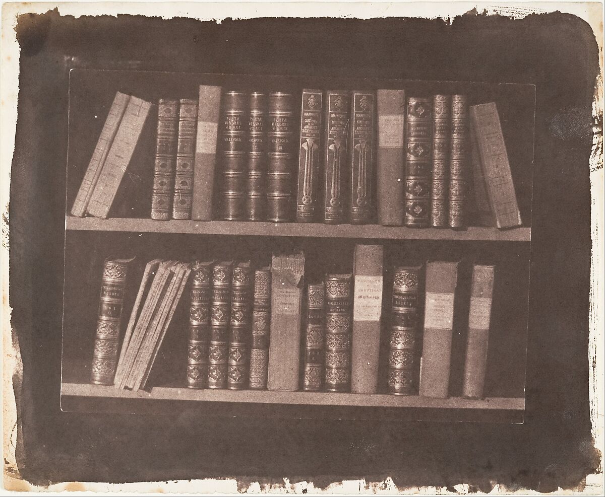 A Scene in a Library, William Henry Fox Talbot (British, Dorset 1800–1877 Lacock), Salted paper print from paper negative 
