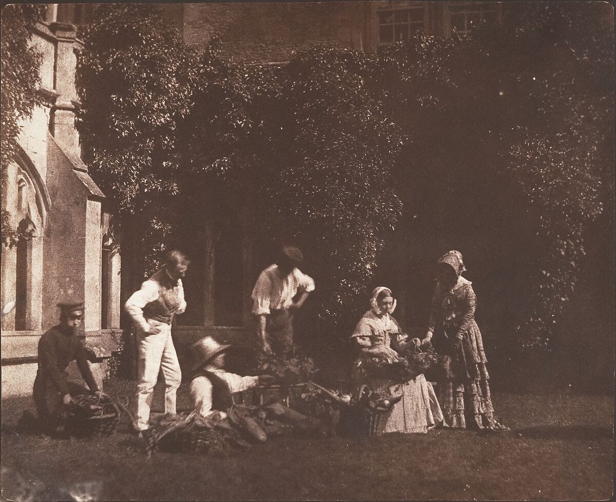 The Fruit Sellers, Possibly by William Henry Fox Talbot (British, Dorset 1800–1877 Lacock), Salted paper print from paper negative 