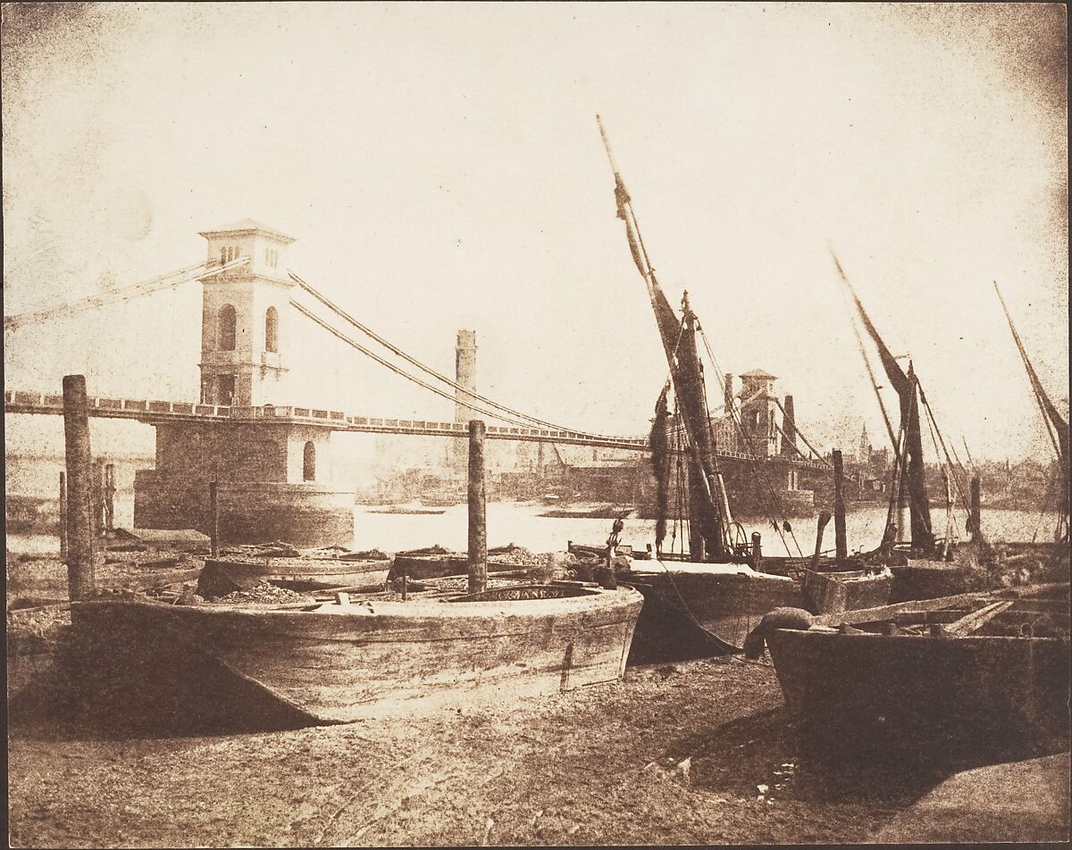[Hungerford Suspension Bridge], William Henry Fox Talbot (British, Dorset 1800–1877 Lacock), Salted paper print from paper negative 