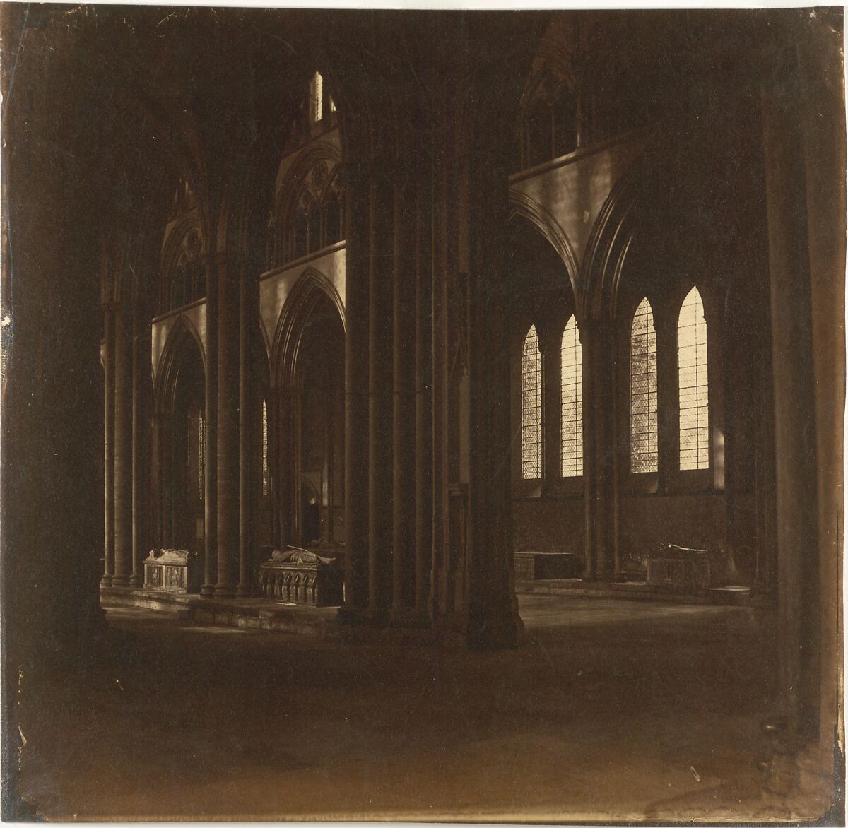 Salisbury Cathedral - The Nave, from the South Transept, Roger Fenton (British, 1819–1869), Albumen silver print from glass negative 