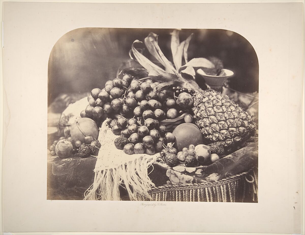 [Still Life with Fruit], Roger Fenton (British, 1819–1869), Albumen silver print from glass negative 