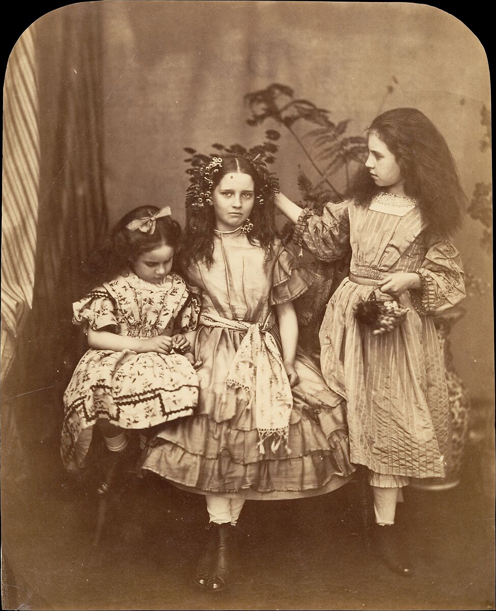 Flora Rankin, Irene MacDonald, and Mary Josephine MacDonald at Elm Lodge, Lewis Carroll (British, Daresbury, Cheshire 1832–1898 Guildford), Albumen silver print from glass negative 