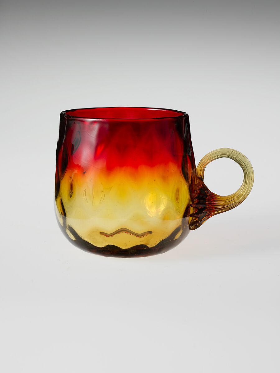 Cup, Probably New England Glass Company (American, East Cambridge, Massachusetts, 1818–1888), Blown glass, American 