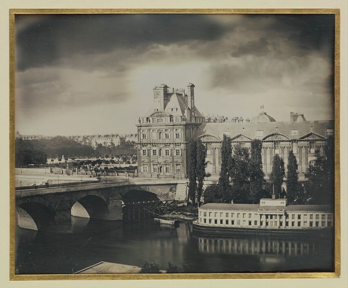 [The Pavillon de Flore and the Tuileries Gardens], Marie-Charles-Isidore Choiselat (French, 1815–1858), Daguerreotype 