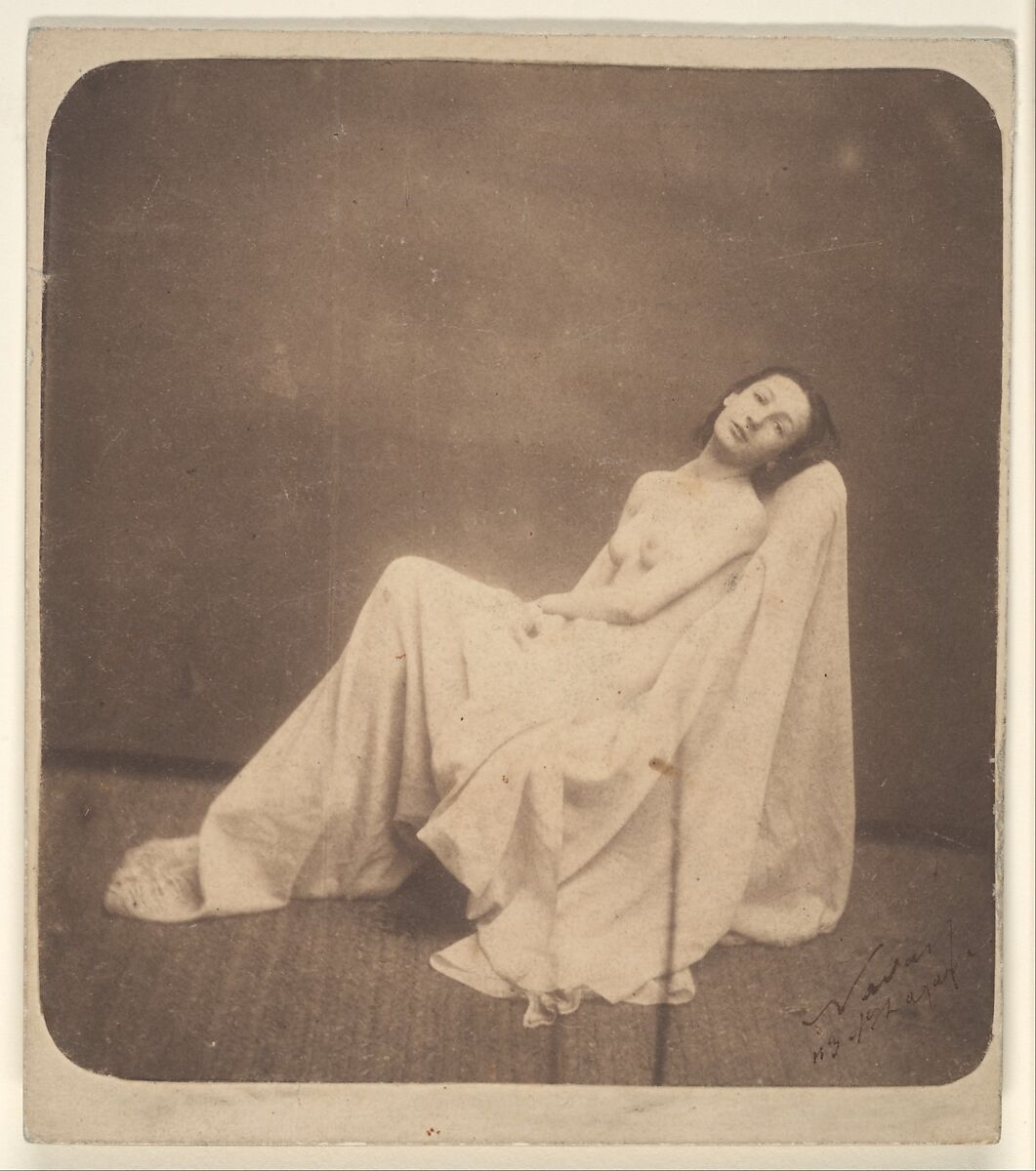 [Seated Model, Partially Draped], Nadar (French, Paris 1820–1910 Paris), Salted paper print from glass negative 