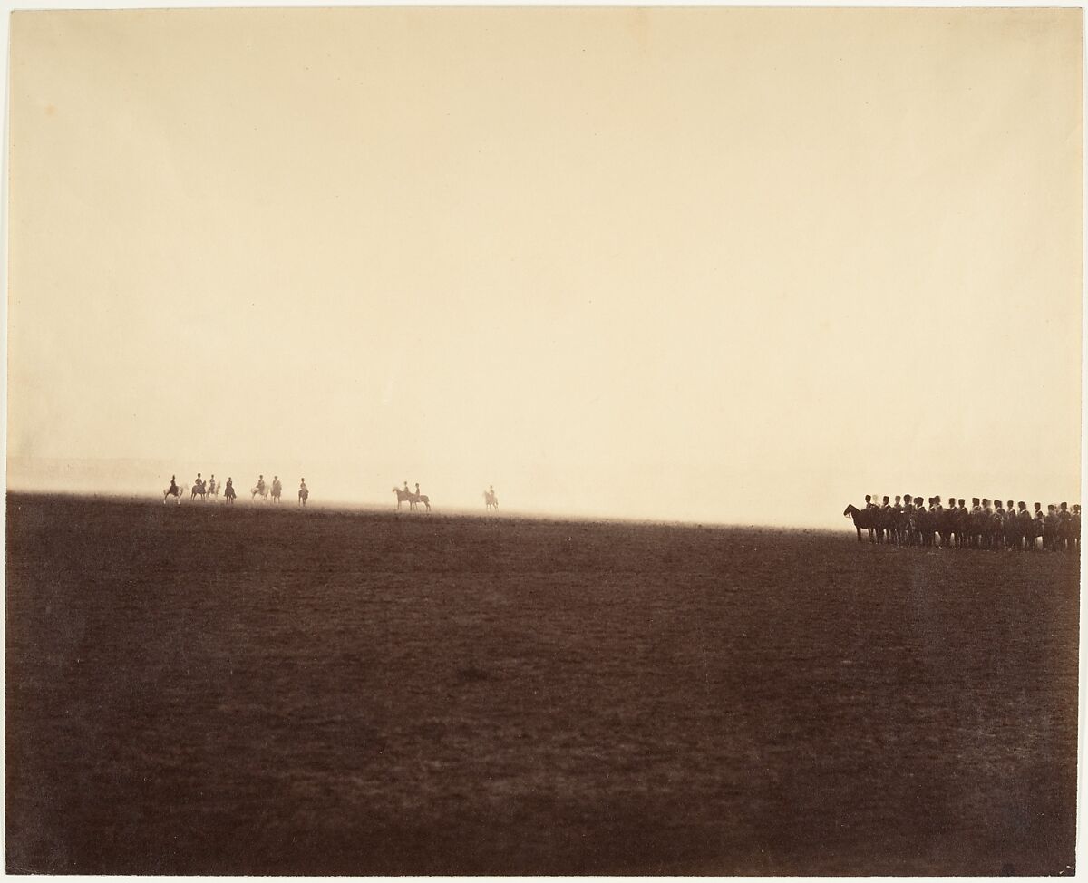 [Cavalry Maneuvers, Camp de Châlons], Gustave Le Gray (French, 1820–1884), Albumen silver print from glass negative 