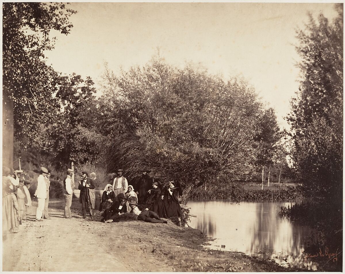 Scène près d'un étang au moulin du Petit-Mourmelon, Gustave Le Gray (French, 1820–1884), Albumen silver print from glass negative 