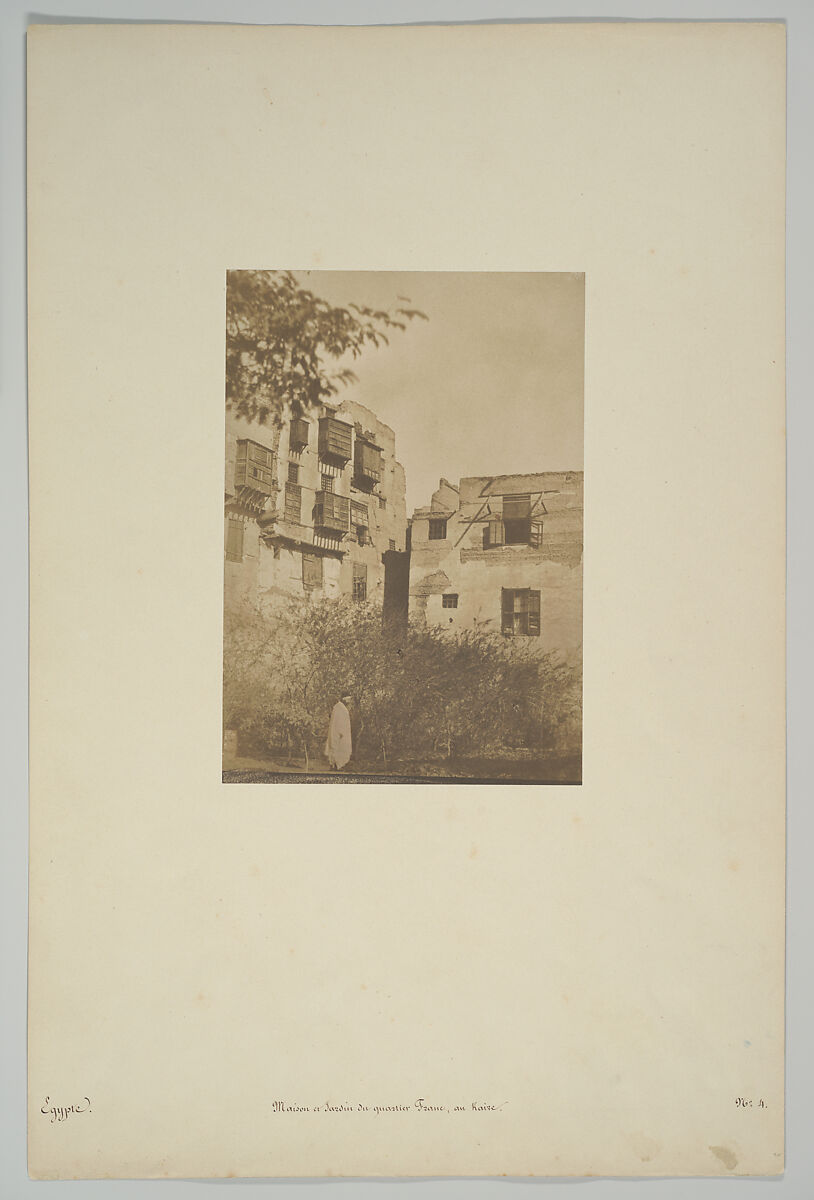 House and Garden in the Frankish Quarter, Cairo, Maxime Du Camp  French, Salted paper print from paper negative