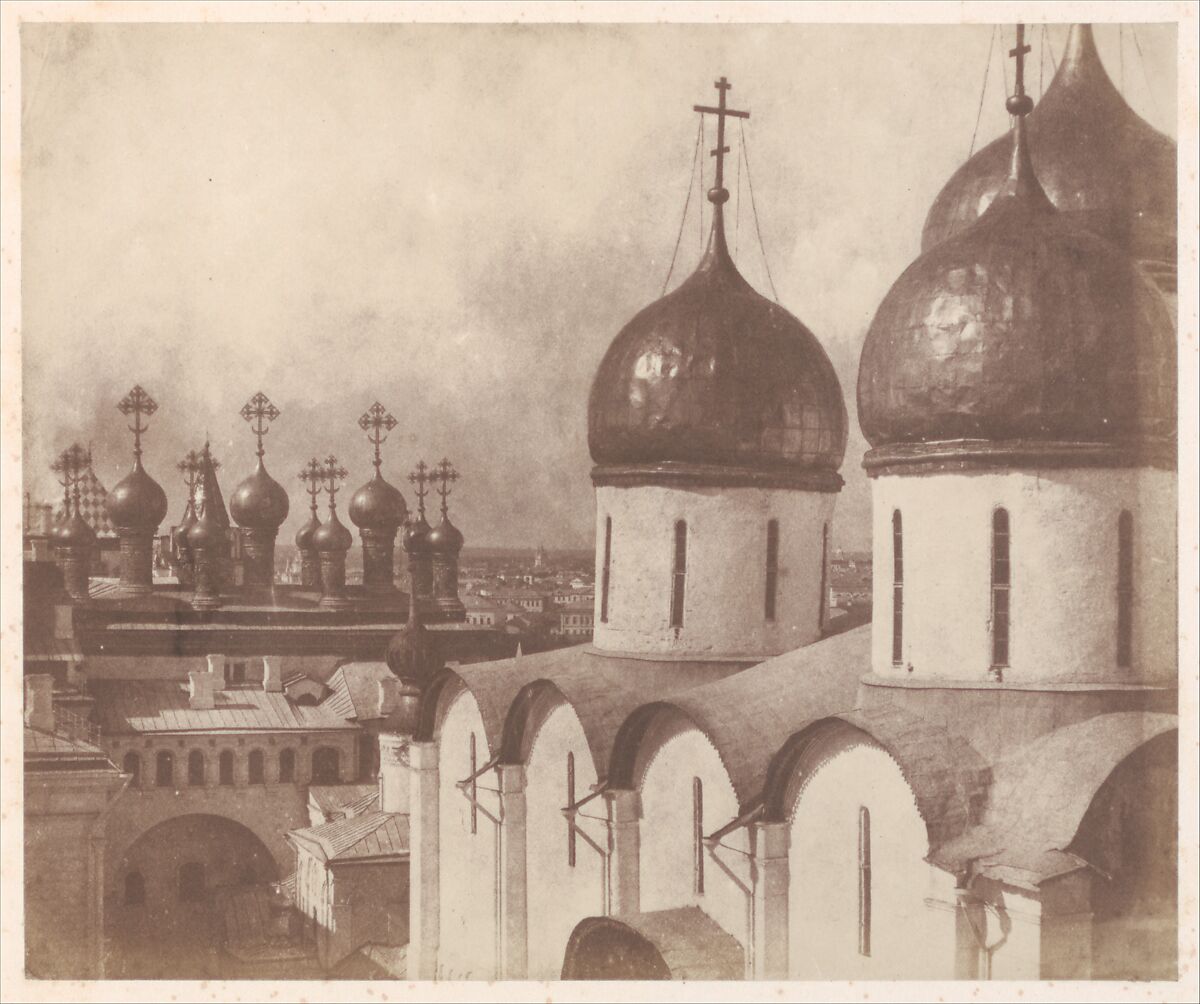 Moscow, Domes of Churches in the Kremlin, Roger Fenton (British, 1819–1869), Salted paper print from paper negative 