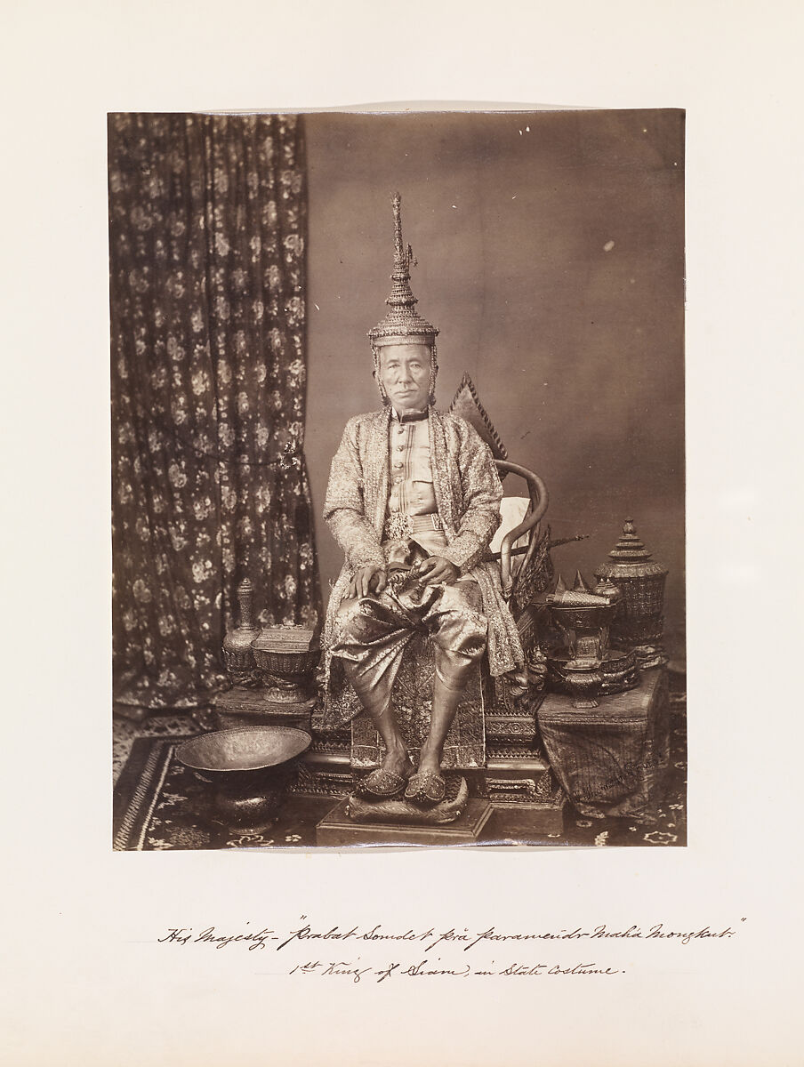 His Majesty Prabat Somdet Pra parameñdr Mahá Mongkut, First King of Siam, in State Costume, John Thomson (British, Edinburgh, Scotland 1837–1921 London), Albumen silver print from glass negative 