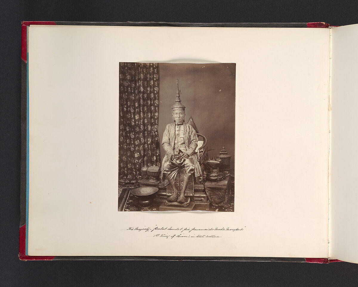 His Majesty Prabat Somdet Pra parameñdr Mahá Mongkut, First King of Siam, in State Costume, John Thomson (British, Edinburgh, Scotland 1837–1921 London), Albumen silver print from glass negative