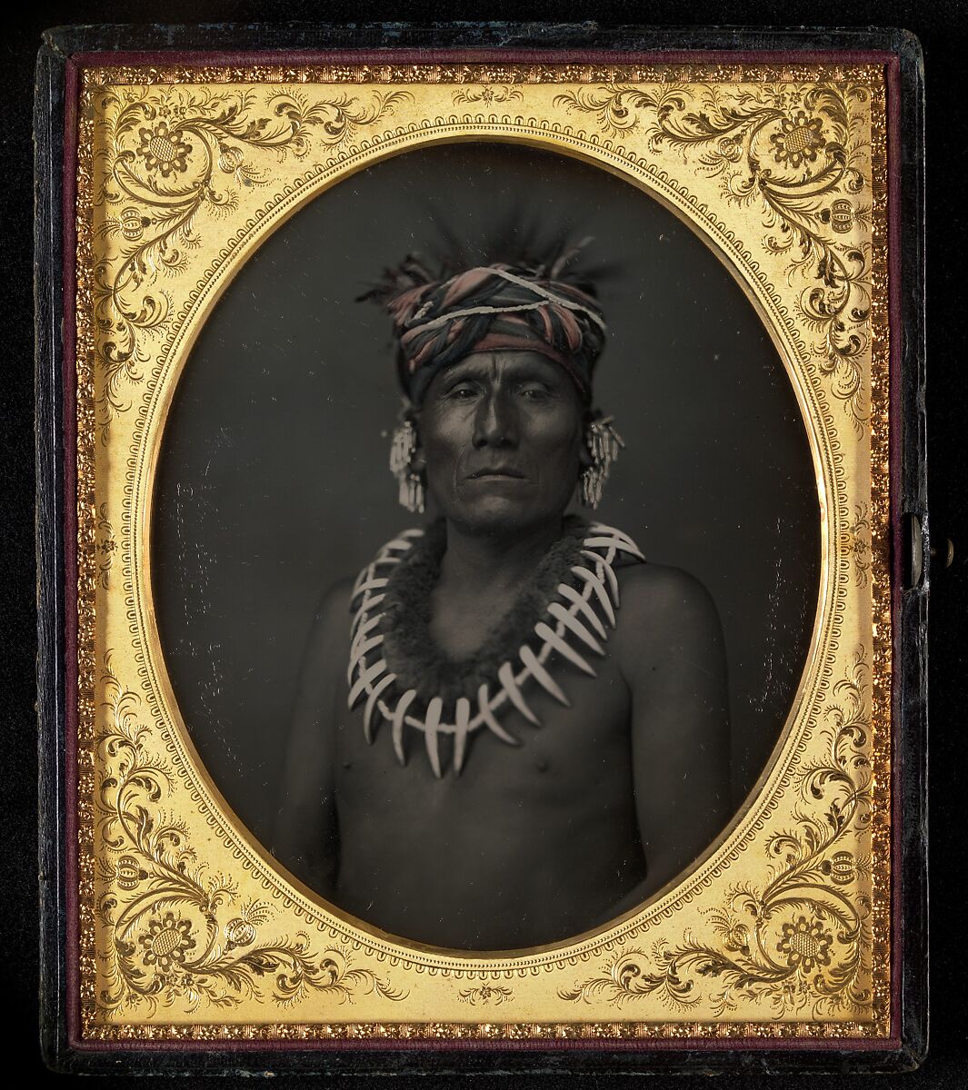 Kno-Shr, Kansas Chief, John H. Fitzgibbon (American, ca. 1816–1882), Daguerreotype 