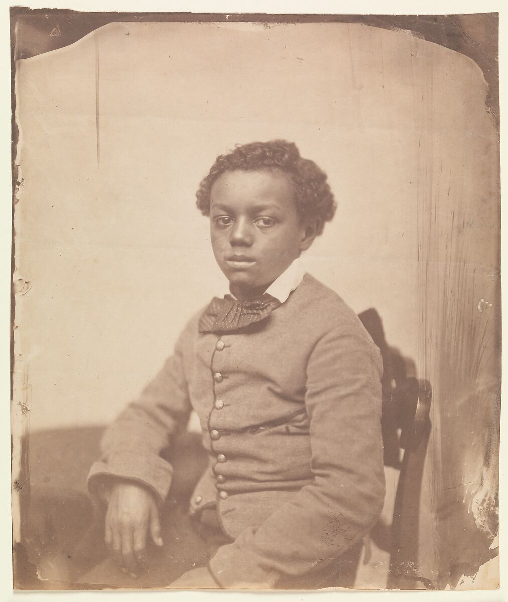 [Portrait of a Youth], Unknown (American), Salted paper print from glass negative 
