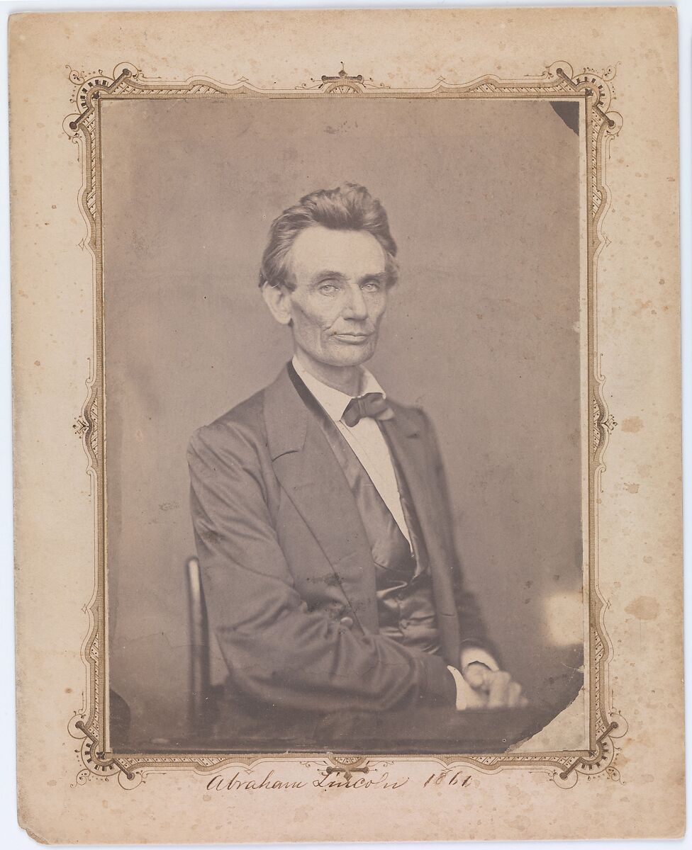 Abraham Lincoln, William Marsh (American, active Springfield, Illinois, 1850s–1860s), Salted paper print from glass negative 
