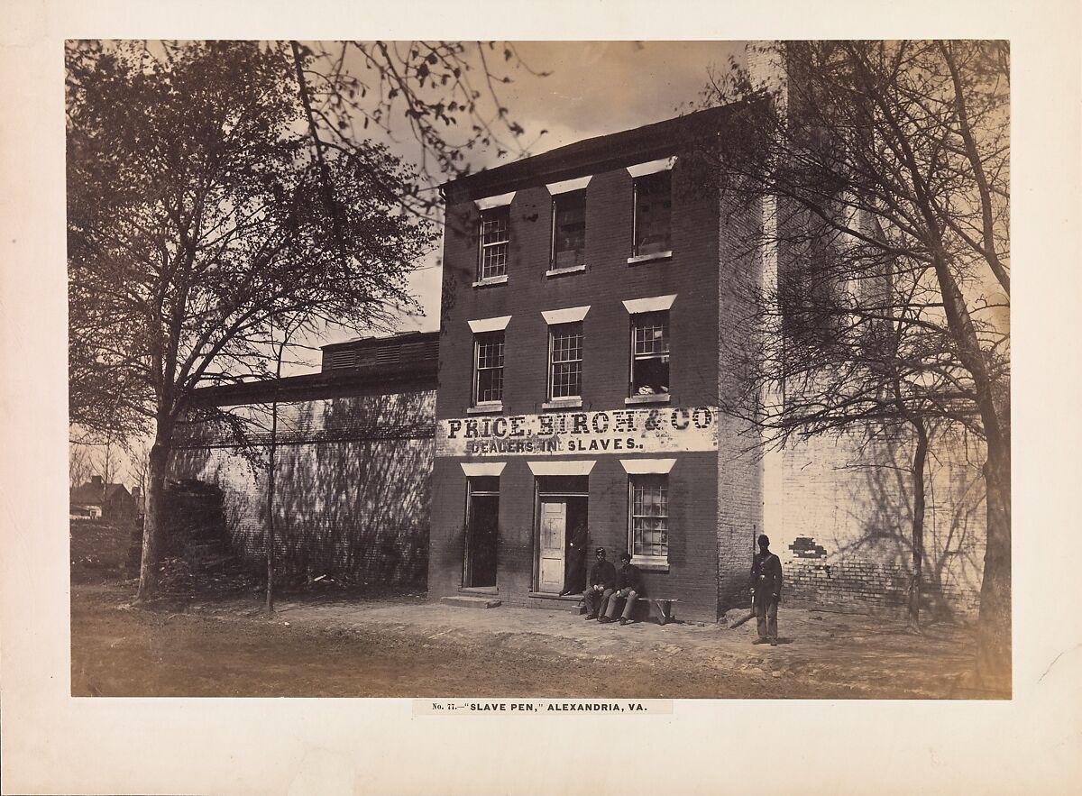 Slave Pen, Alexandria, Virginia, Andrew Joseph Russell (American, 1830–1902), Albumen silver print from glass negative 