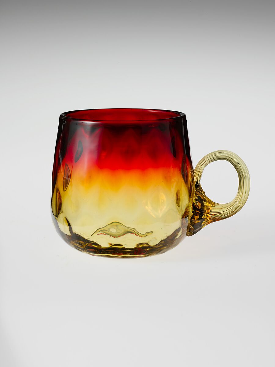 Cup, Probably New England Glass Company (American, East Cambridge, Massachusetts, 1818–1888), Blown glass, American 