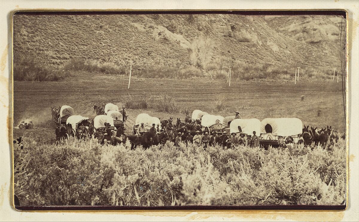 Mormon Emigrant Train, Echo Canyon, Charles William Carter (American (born England), London 1832–1918 Midvale, Utah), Albumen silver print from glass negative 