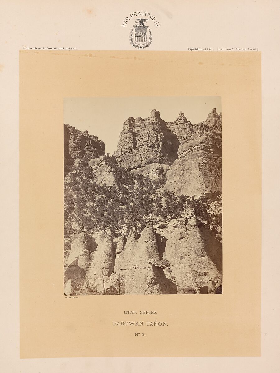 Photographs Showing Landscapes, Geological and Other Features, of Portions of the Western Territory of the United States, Obtained in connection with Geographical and Geological Explorations and Surveys West of the 100th Meridian, Season of 1872, William H. Bell (American (born England), Liverpool 1831–1910 Philadelphia, Pennsylvania), Albumen silver prints from glass negatives