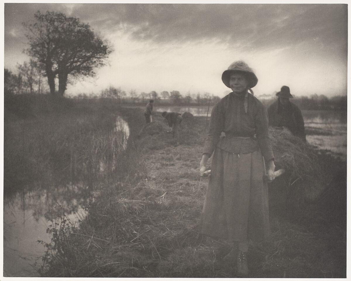Poling the Marsh Hay, Peter Henry Emerson (British (born Cuba), 1856–1936), Platinum print from glass negative 