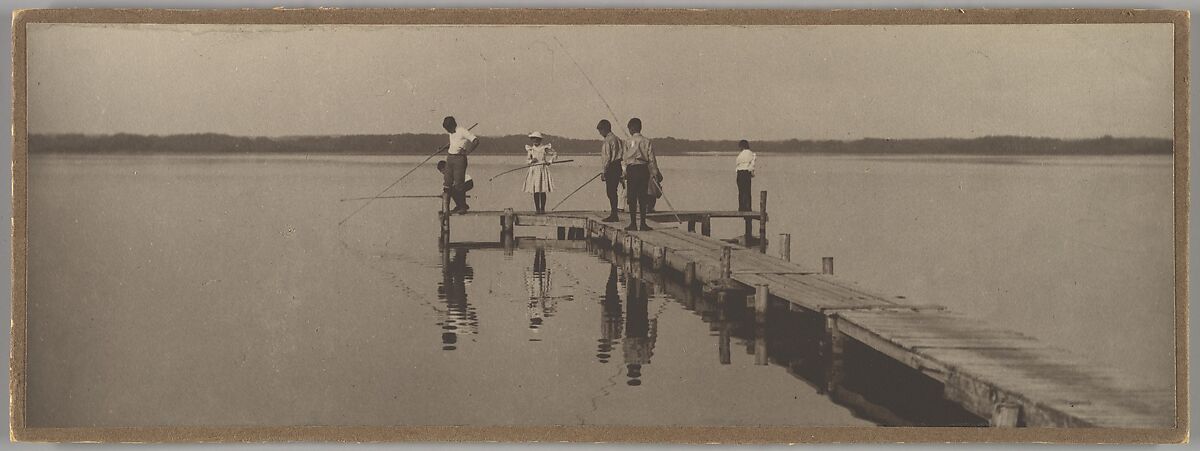 [Children Fishing], William James Mullins (American, 1860–1917), Platinum print 