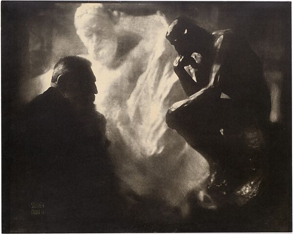 Rodin—The Thinker, Edward J. Steichen  American, born Luxembourg, Gum bichromate print