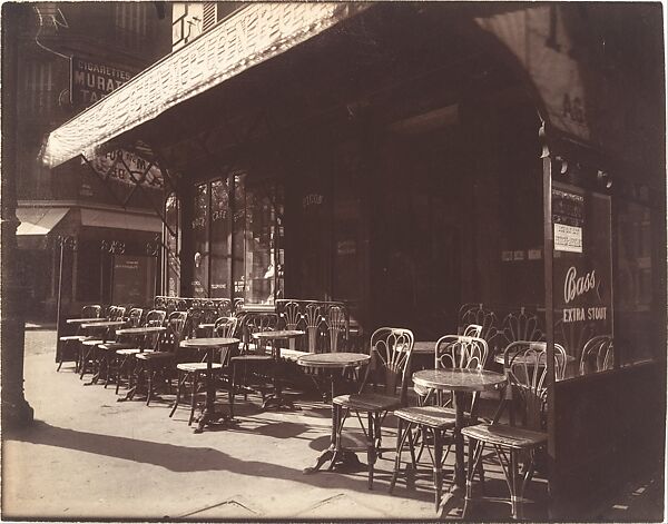 Café, Avenue de la Grande-Armée, Eugène Atget (French, Libourne 1857–1927 Paris), Matte albumen silver print from glass negative 