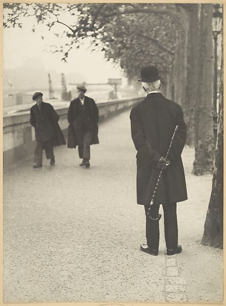 Afternoon Constitutional of M. Prudhomme, Retired, André Kertész (American (born Hungary), Budapest 1894–1985 New York), Gelatin silver print 