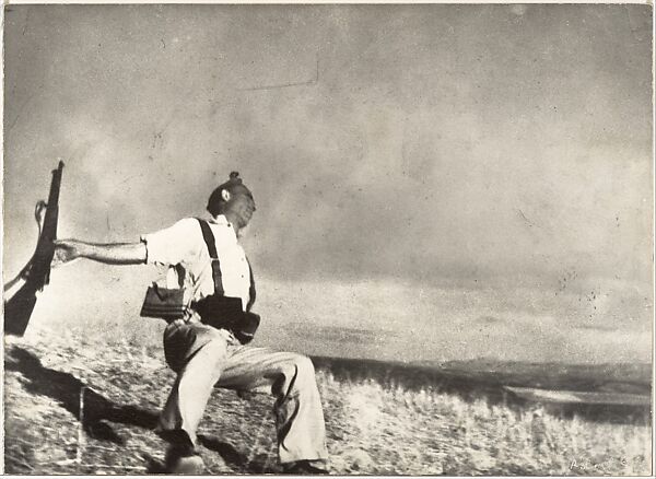 The Falling Soldier, Robert Capa (American (born Hungary), Budapest 1913–1954 Thai Binh), Gelatin silver print 