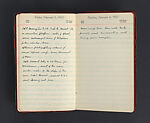 [Red Leather Bound Diary for the Year 1937 with Dates Pre-printed on Each Page], Walker Evans (American, St. Louis, Missouri 1903–1975 New Haven, Connecticut), Pencil and ink on paper