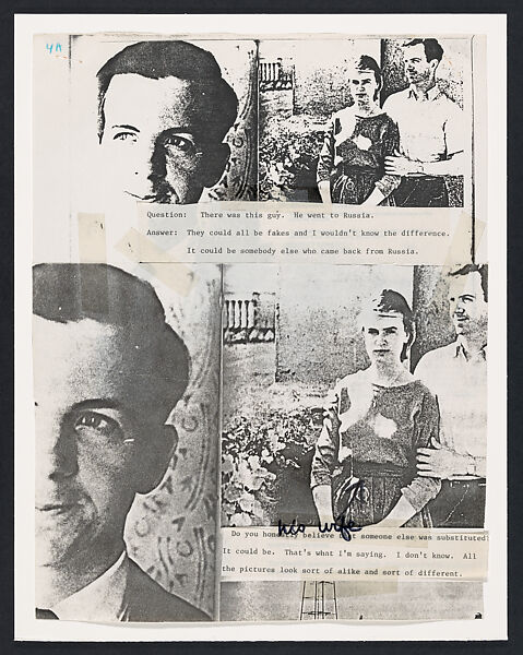 The Lee Harvey Oswald Interview, Lutz Bacher (American, died 2019), Photocopies, typescript, tape, and ink