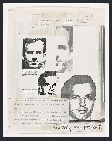 The Lee Harvey Oswald Interview, Lutz Bacher (American, died 2019), Photocopies, typescript, tape, and ink