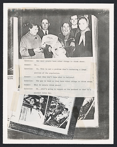 The Lee Harvey Oswald Interview, Lutz Bacher (American, died 2019), Photocopies, typescript, tape, and ink