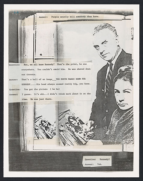 The Lee Harvey Oswald Interview, Lutz Bacher (American, died 2019), Photocopies, typescript, tape, and ink