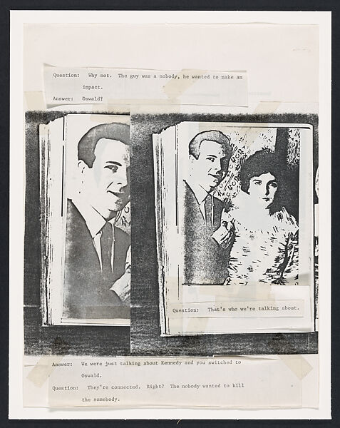 The Lee Harvey Oswald Interview, Lutz Bacher (American, died 2019), Photocopies, typescript, tape, and ink