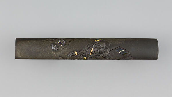 Knife Handle (Kozuka), Copper-silver alloy (shibuichi), gold, silver, Japanese 