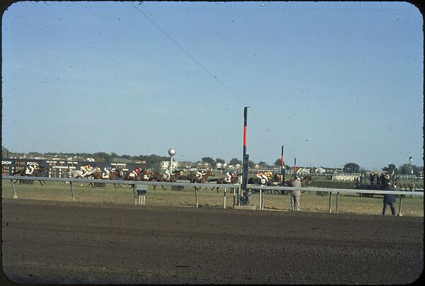[306 Views of Aqueduct Raceway for Unpublished Sports Illustrated Article], Walker Evans (American, St. Louis, Missouri 1903–1975 New Haven, Connecticut), Color film transparency