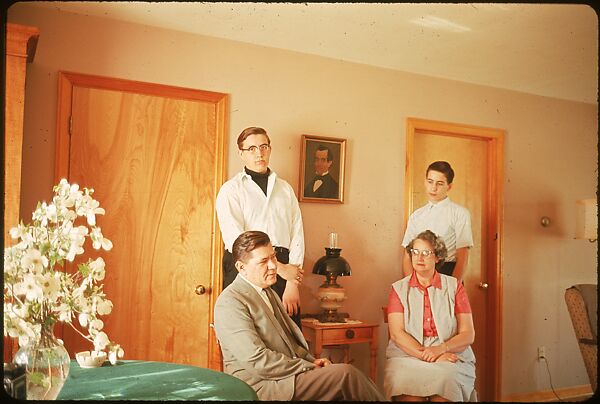[18 Group Portraits of Unidentified Family in Domestic Interior for Time-Life Assignment, "The Gateway States"], Walker Evans (American, St. Louis, Missouri 1903–1975 New Haven, Connecticut), Color film transparency