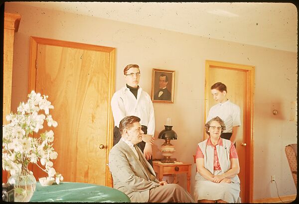 [18 Group Portraits of Unidentified Family in Domestic Interior for Time-Life Assignment, "The Gateway States"], Walker Evans (American, St. Louis, Missouri 1903–1975 New Haven, Connecticut), Color film transparency
